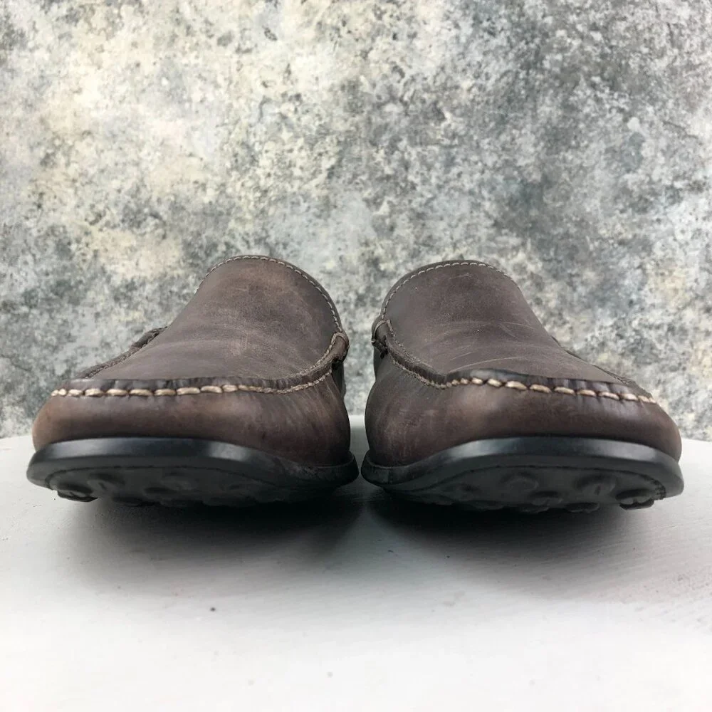 Tremp Men's Size 45 Brown Leather Closed Toe Slip On Driving Shoes Loafers ITALY
